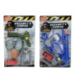 SECURITY FORCE MILITARY E POLICE SET CON PISTOLA IN 2 COLORAZIONI BATTERIE INCLUSE
