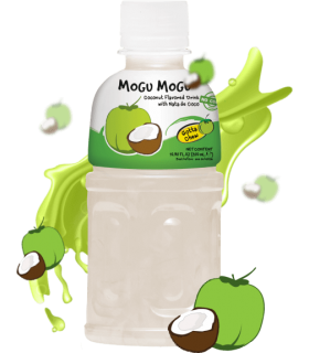 BEVANDA MOGU MOGU AL GUSTO COCCO E NATA DE COCCO CON PEZZI DI FRUTTA  BOTTIGLIA DA 320ML CONF. 6 PZ.