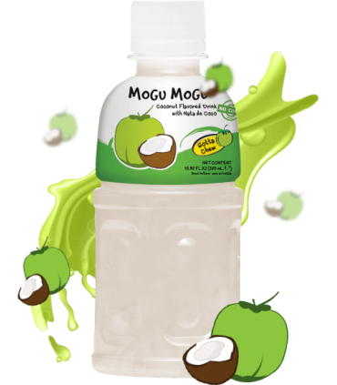 BEVANDA MOGU MOGU AL GUSTO COCCO E NATA DE COCCO CON PEZZI DI FRUTTA  BOTTIGLIA DA 320ML CONF. 6 PZ.