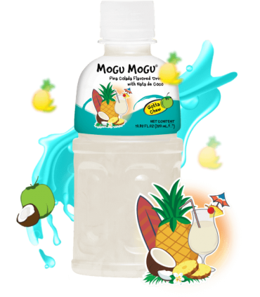 BEVANDA MOGU MOGU AL GUSTO PINA COLADA E NATA DE COCCO CON PEZZI DI FRUTTA  BOTTIGLIA DA 320ML CONF. 6 PZ.