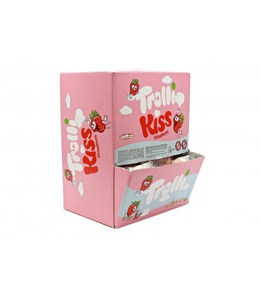 TROLLI KISS STRAWBERRY CARAMELLA GOMMOSA DA 6.5GR. ESPOSITORE A BOCCA DI LUPO DA 200 PZ.