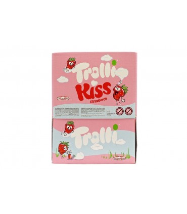 TROLLI KISS STRAWBERRY CARAMELLA GOMMOSA DA 6.5GR. ESPOSITORE A BOCCA DI LUPO DA 200 PZ.