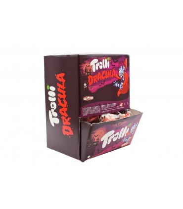 TROLLI KISS DRACULA CARAMELLA GOMOSSA DA 6.5GR. ESPOSITORE A BOCCA DI LUPO DA 200 PZ.