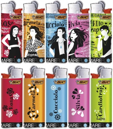 ACCENDINI BIC DECORATI "MARE FUORI" EXPO PRECARICATO CON 100 ACCENDINI( 50 BIC MINI- 50 BIC MAXI)