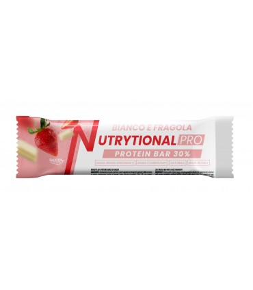 BARRETTA PROTEICA NUTRYTIONAL PRO bianco e fragola 30% PROTEINE senza grassi idrogenati 40G CONF. 24 PZ.