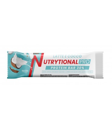 BARRETTA PROTEICA NUTRYTIONAL PRO LATTE E cocco 30% PROTEINE senza grassi idrogenati 40G CONF. 24 PZ.