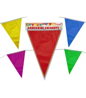BANDIERINE COLORATE TEOREMA GIOCHI L. 10 METRI CON 20 BANDIERINE