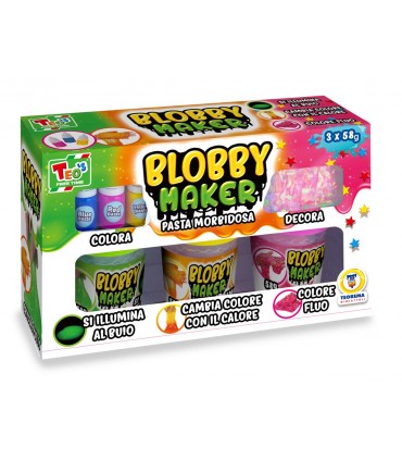 PASTA MORBIDOSA BLOBBY MAKER PUTTY TEOREMA GIOCHI CON 3 VASETTI DA 58 GR