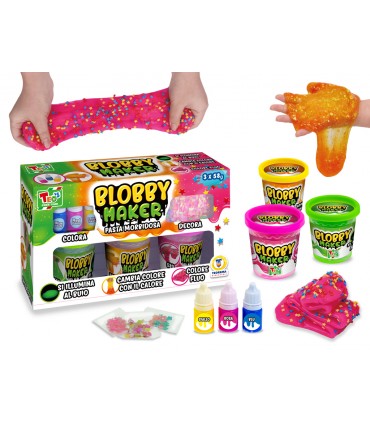 PASTA MORBIDOSA BLOBBY MAKER PUTTY TEOREMA GIOCHI CON 3 VASETTI DA 58 GR
