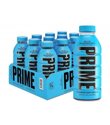 BEVANDA prime energy drink blue raspberry senza caffeina bottiglia DA 500ML CARTONE 12PZ.