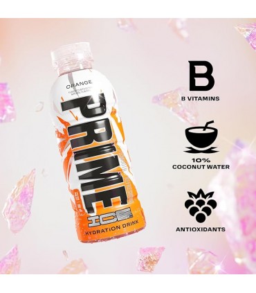 BEVANDA prime energy drink orange senza caffeina bottiglia DA 500ML CARTONE 12PZ.