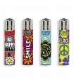 Accendino Clipper Micro HIPPIE VISION conf. 48 pz. assortiti con 4 grafiche