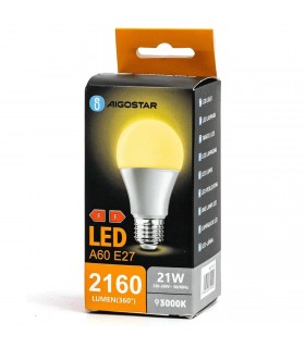 Lampadina a LED AIGOSTAR Luce CALDA PASSO E27 Potenza 21Watt 3000K RESA 134W