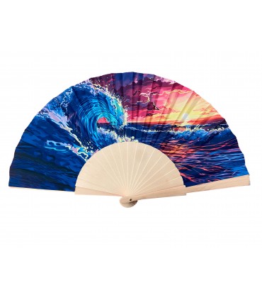 Ventagli in Legno E TESSUTO conf. 12 pz. assortiti come in foto REF.413