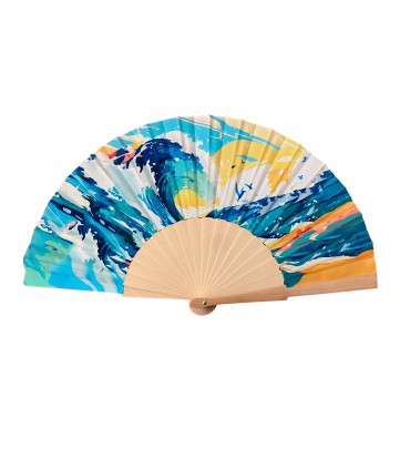 Ventagli in Legno E TESSUTO conf. 12 pz. assortiti come in foto REF.413