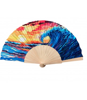 Ventagli in Legno E TESSUTO conf. 12 pz. assortiti come in foto REF.413