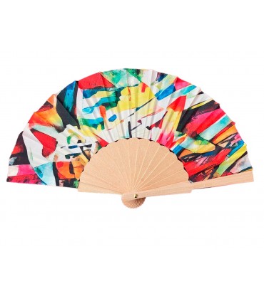 Ventagli IN LEGNO E TESSUTO  conf. 12 pz. assortiti come in foto REF.655