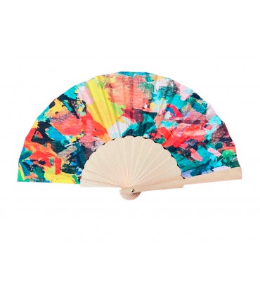 Ventagli IN LEGNO E TESSUTO  conf. 12 pz. assortiti come in foto REF.655