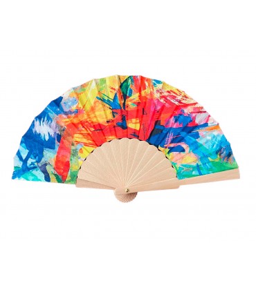 Ventagli IN LEGNO E TESSUTO  conf. 12 pz. assortiti come in foto REF.655