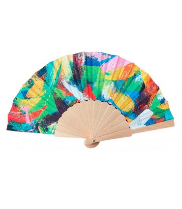 Ventagli IN LEGNO E TESSUTO  conf. 12 pz. assortiti come in foto REF.655