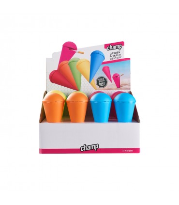 Posacenere da Spiaggia IN PLASTICA CHAMP GARDEN&BEACH ASHTRAY Expo 24 pz. colori assortiti