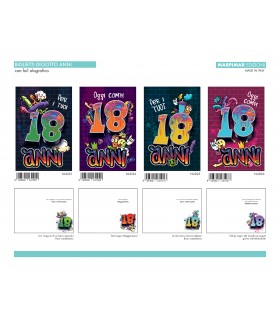 Biglietti MARPIMAR 18 ANNI in 4 modelli CONF.12 PZ.