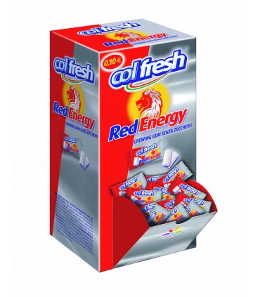 CHEWING GUM COLFRESH ESPOSITORE DA BANCO RED ENERGY GUSTO MENTA senza zucchero CONF.200PZ