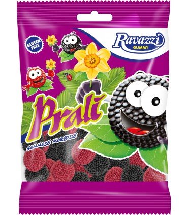 CARAMELLE GOMMOSE RAVAZZI PRALì GLUTEN FREE AL GUSTO DI MORA E LAMPONE BUSTINA 90g