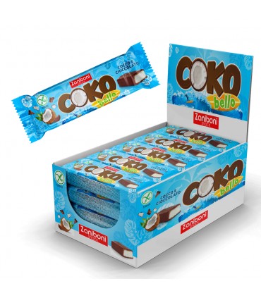 BARRETTA COKO BELLO ZANIBONI AL COCCO CON CIOCCOLATO AL LATTE 40G CONF. 24 PZ.