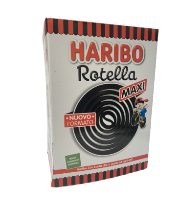 MAXI ROTELLA HARIBO LIQUIRIZIA INCARTATE SFUSE CONF. DA 200 PZ.