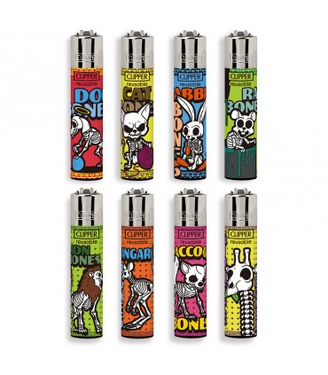 accendino Clipper LARGE ANIMAL Expo Girevole da 192 PZ assortito con 16 grafiche