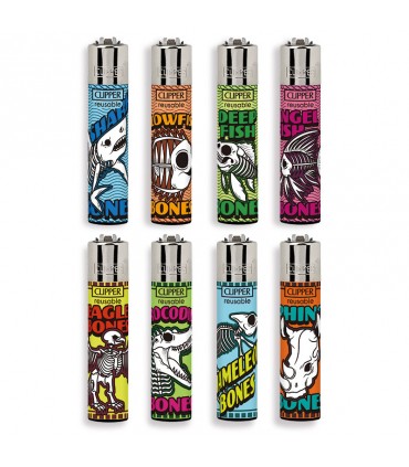 accendino Clipper LARGE ANIMAL Expo Girevole da 192 PZ assortito con 16 grafiche