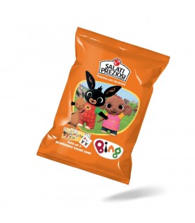 PATATINE bing sticker game 25gr SALATI PREZIOSI CON SORPRESA CARTONE DA 24 BUSTINE