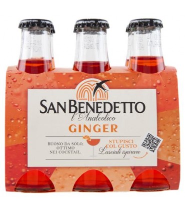 SAN BENEDETTO BITTER ANALCOLICO GINGER BOTTIGLIE IN VETRO DA 10CL CONF. 6 PZ.