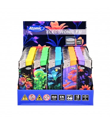Accendino Elettronico ATOMIC LUMINESCENT ASSORTED conf. 50 pz. ASSORTITO CON 5 FANTASIE