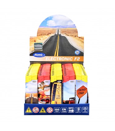 Accendino Elettronico ATOMIC ROUTE 67 conf. 50 pz. ASSORTITO CON 5 FANTASIE