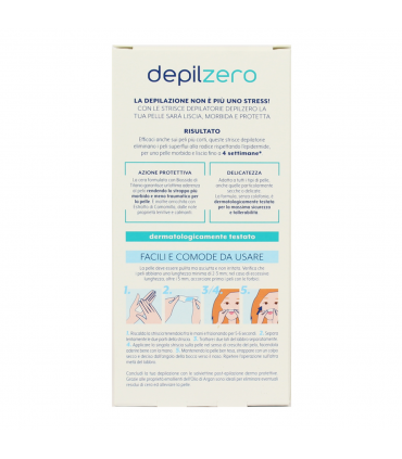 Strisce Depilatorie DEPILZERO VISO PER  TUTTI I TIPI DI PELLE FORMULA NO STRESS Liscia CONF. 20pz.