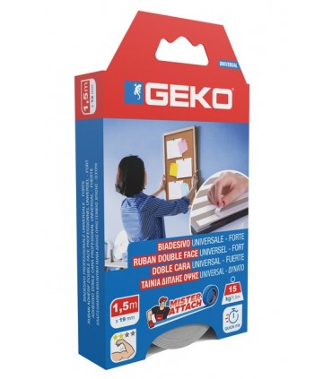 Nastro BIADESIVO BIANCO GEKO MM 19x1.5 M