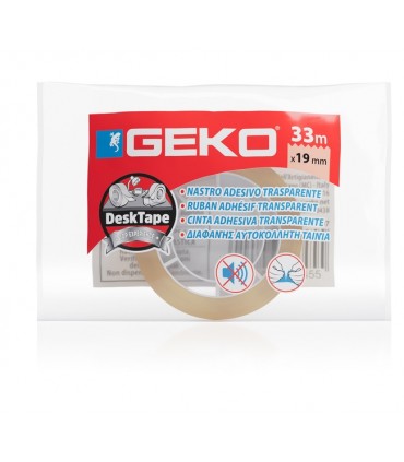 Nastro adesivo TRASPARENTE GEKO MM 19x33 M conf. da 8 pz.