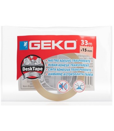Nastro adesivo TRASPARENTE GEKO MM 15x33 M conf. da 10 pz.