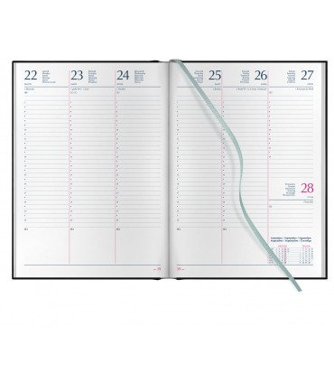 Agenda SETTIMANALE 2026 mis.17x24 Mod. Gommato disponibile in 3 COLORI (NERO-ROSSO-blu)