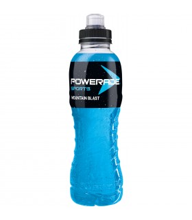 BEVANDA isotonica Powerade Mountain Blast Sport Drink,soluzione di carboidrati e elettroliti bottiglia DA 500ML conf.6 PZ