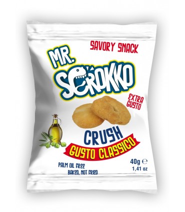 TARALLO MR.SCROKKO GUSTO CLASSICO PRODOTTO DA FORNO BUSTINA 40GR EXPO A BOCCA DI LUPO DA 30PZ