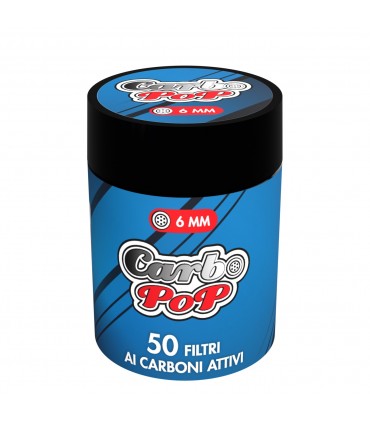 Filtri Pop Filters CARBO POP SLIM DA 6MM CONF.10 BARATTOLI DA 50 FILTRI AI CARBONI ATTIVI