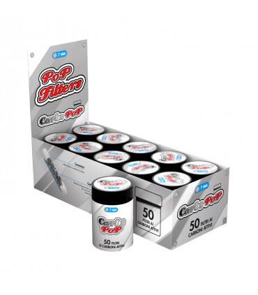 Filtri Pop Filters CARBO POP SLIM DA 7MM CONF.10 BARATTOLI DA 50 FILTRI AI CARBONI ATTIVI