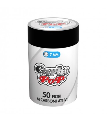 Filtri Pop Filters CARBO POP SLIM DA 7MM CONF.10 BARATTOLI DA 50 FILTRI AI CARBONI ATTIVI