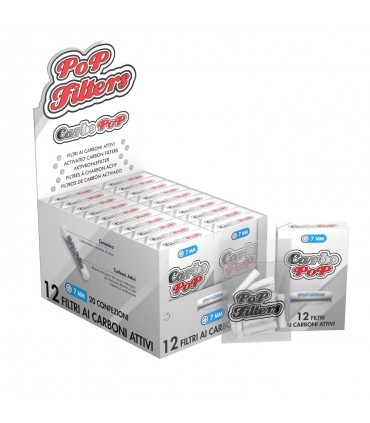 Filtri Pop Filters CARBO POP DA 7MM CONF.20 ASTUCCI DA 12 FILTRI AI CARBONI ATTIVI
