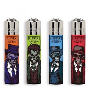 Accendino Clipper LARGE ZOMBIE GANGSTERS conf. 48 pz. assortito con 4 grafiche