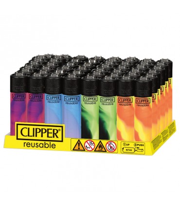 accendino Clipper large NEBULA MIX 4 conf. 48 pz. assortiti IN 4 GRAFICHE