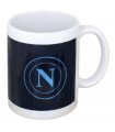 TAZZA IN CERAMICA INTERNO BIANCO LOGO CELESTE SU FONDO BLU SCURO CONFEZIONATA IN SCATOLA DA REGALO